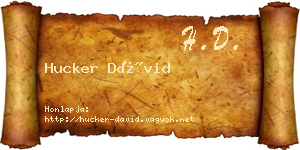 Hucker Dávid névjegykártya